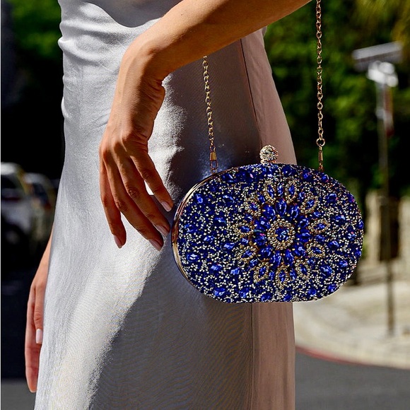 New Verano Hill Blue Collete Clutch Bag - Picture 4 of 7